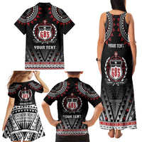 Personalised Samoa Black Saturday Family Matching Tank Maxi Dress and Hawaiian Shirt Samoa For Samoans