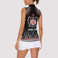 Personalised Samoa Black Saturday Women Sleeveless Polo Shirt Samoa For Samoans