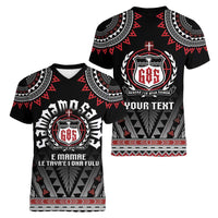 Personalised Samoa Black Saturday Women V-Neck T-Shirt Samoa For Samoans LT05 - Polynesian Pride