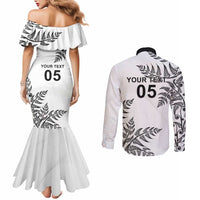 Custom New Zealand Football Couples Matching Mermaid Dress and Long Sleeve Button Shirt Aotearoa Pride - Polynesian Pride
