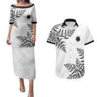 Custom New Zealand Football Couples Matching Puletasi and Hawaiian Shirt Aotearoa Pride - Polynesian Pride