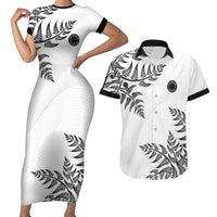 Custom New Zealand Football Couples Matching Short Sleeve Bodycon Dress and Hawaiian Shirt Aotearoa Pride - Polynesian Pride
