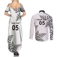 Custom New Zealand Football Couples Matching Summer Maxi Dress and Long Sleeve Button Shirt Aotearoa Pride LT05 - Polynesian Pride