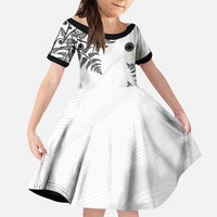 Custom New Zealand Football Family Matching Long Sleeve Bodycon Dress and Hawaiian Shirt Aotearoa Pride - Polynesian Pride