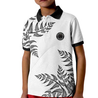 Custom New Zealand Football Kid Polo Shirt Aotearoa Pride LT05 Kid White - Polynesian Pride