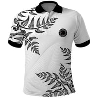 Custom New Zealand Football Polo Shirt Aotearoa Pride LT05 White - Polynesian Pride