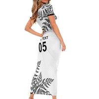Custom New Zealand Football Short Sleeve Bodycon Dress Aotearoa Pride LT05 - Polynesian Pride
