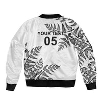 Custom New Zealand Football Sleeve Zip Bomber Jacket Aotearoa Pride - Polynesian Pride
