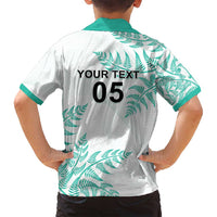 Custom New Zealand Football Family Matching Long Sleeve Bodycon Dress and Hawaiian Shirt Aotearoa Pride Aqua Version - Polynesian Pride