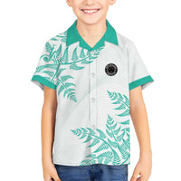 Custom New Zealand Football Family Matching Summer Maxi Dress and Hawaiian Shirt Aotearoa Pride Aqua Version - Polynesian Pride