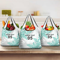 Custom New Zealand Football Grocery Bag Aotearoa Pride Aqua Version - Polynesian Pride