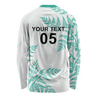Custom New Zealand Football Long Sleeve Shirt Aotearoa Pride Aqua Version LT05 - Polynesian Pride
