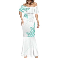 Custom New Zealand Football Mermaid Dress Aotearoa Pride Aqua Version LT05 - Polynesian Pride
