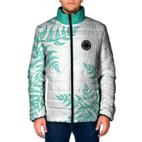 Custom New Zealand Football Padded Jacket Aotearoa Pride Aqua Version LT05 Men Aqua - Polynesian Pride