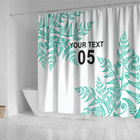 Custom New Zealand Football Shower Curtain Aotearoa Pride Aqua Version - Polynesian Pride