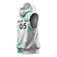 Custom New Zealand Football Sleeveless Hoodie Aotearoa Pride Aqua Version LT05 - Polynesian Pride