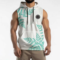 Custom New Zealand Football Sleeveless Hoodie Aotearoa Pride Aqua Version LT05 - Polynesian Pride