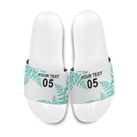 Custom New Zealand Football Slide Sandals Aotearoa Pride Aqua Version LT05 Aqua - Polynesian Pride