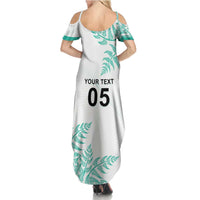 Custom New Zealand Football Summer Maxi Dress Aotearoa Pride Aqua Version LT05 - Polynesian Pride