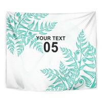 Custom New Zealand Football Tapestry Aotearoa Pride Aqua Version - Polynesian Pride