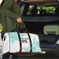 Custom New Zealand Football Travel Bag Aotearoa Pride Aqua Version - Polynesian Pride