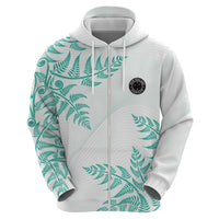 Custom New Zealand Football Zip Hoodie Aotearoa Pride Aqua Version LT05 - Polynesian Pride