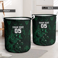 Custom New Zealand Fishing Laundry Basket Maori Tribal Pattern - Polynesian Pride