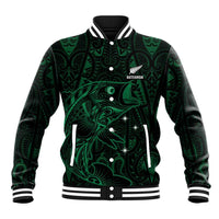 Custom New Zealand Fishing Baseball Jacket Maori Tribal Pattern - Polynesian Pride