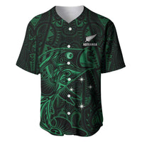 Custom New Zealand Fishing Baseball Jersey Maori Tribal Pattern LT05 Black - Polynesian Pride