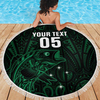 Custom New Zealand Fishing Beach Blanket Maori Tribal Pattern - Polynesian Pride