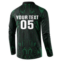 Custom New Zealand Fishing Button Sweatshirt Maori Tribal Pattern - Polynesian Pride