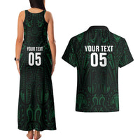 Custom New Zealand Fishing Couples Matching Tank Maxi Dress and Hawaiian Shirt Maori Tribal Pattern - Polynesian Pride