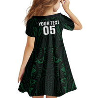 Custom New Zealand Fishing Family Matching Off Shoulder Short Dress and Hawaiian Shirt Maori Tribal Pattern - Polynesian Pride