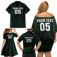 Custom New Zealand Fishing Family Matching Off Shoulder Short Dress and Hawaiian Shirt Maori Tribal Pattern - Polynesian Pride