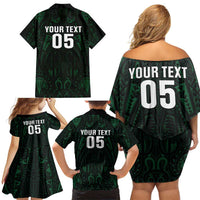 Custom New Zealand Fishing Family Matching Off Shoulder Short Dress and Hawaiian Shirt Maori Tribal Pattern - Polynesian Pride