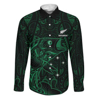 Custom New Zealand Fishing Family Matching Off Shoulder Short Dress and Hawaiian Shirt Maori Tribal Pattern - Polynesian Pride
