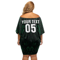 Custom New Zealand Fishing Family Matching Off Shoulder Short Dress and Hawaiian Shirt Maori Tribal Pattern - Polynesian Pride