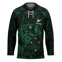 Custom New Zealand Fishing Hockey Jersey Maori Tribal Pattern LT05 Unisex Black - Polynesian Pride
