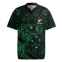 Custom New Zealand Fishing Rugby Jersey Maori Tribal Pattern LT05 Black - Polynesian Pride
