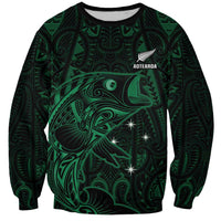 Custom New Zealand Fishing Sweatshirt Maori Tribal Pattern - Polynesian Pride