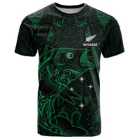 Custom New Zealand Fishing T Shirt Maori Tribal Pattern LT05 Black - Polynesian Pride