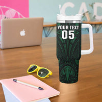 Custom New Zealand Fishing Tumbler With Handle Maori Tribal Pattern - Polynesian Pride