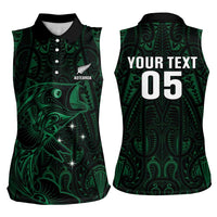 Custom New Zealand Fishing Women Sleeveless Polo Shirt Maori Tribal Pattern - Polynesian Pride