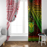 Hawaii And Tahiti Window Curtain Coat Of Arms Polynesian Pattern LT05 - Polynesian Pride
