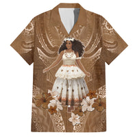 Bula Fiji Women's Day Family Matching Puletasi and Hawaiian Shirt With Fijian Tapa Pattern LT05 Dad's Shirt - Short Sleeve Brown - Polynesian Pride