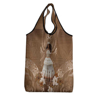 Bula Fiji Women's Day Grocery Bag With Fijian Tapa Pattern