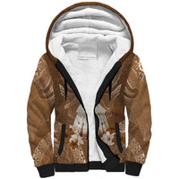 Bula Fiji Women's Day Sherpa Hoodie With Fijian Tapa Pattern LT05 Unisex Brown - Polynesian Pride