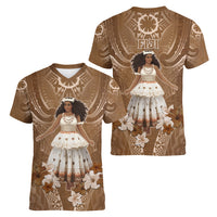 Bula Fiji Women's Day Women V Neck T Shirt With Fijian Tapa Pattern LT05 - Polynesian Pride