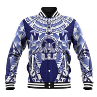 Personalised Tonga Queen Salote College Baseball Jacket Centenary Navy Version LT05 Unisex Navy - Polynesian Pride