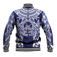 Personalised Tonga Queen Salote College Baseball Jacket Centenary Navy Version LT05 - Polynesian Pride